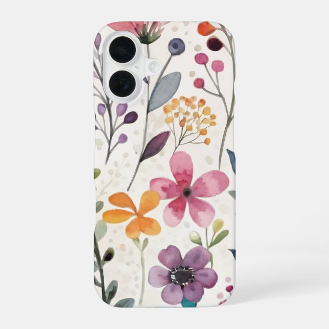Coque iPhone 16 Motif fleur sauvage Floral Whimsical (Verso)