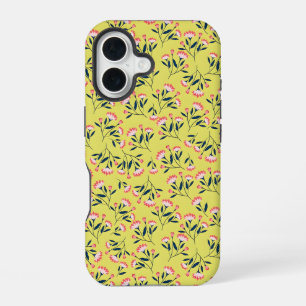 Coque iPhone 16 Motif floral joyeux : Fleurs roses