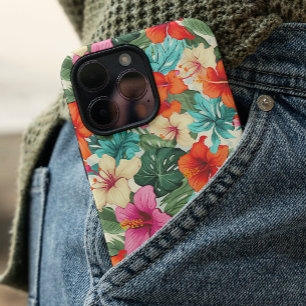 Coque iPhone 16 Motif floral tropical vibrant