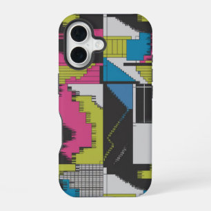 Coque iPhone 16 Motif géométrique abstrait audacieux des années 80