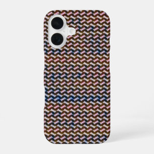 Coque iPhone 16 Motif géométrique abstrait de vagues en zigzag des