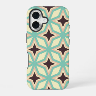 Coque iPhone 16 Motif géométrique avec forme d'étoile foncée alter