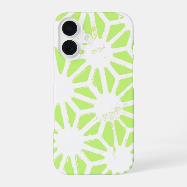 Coque iPhone 16 Motif géométrique vert cime (Verso)