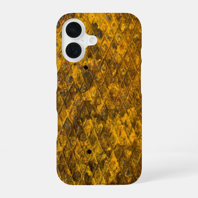 Coque iPhone 16 Motif jaune complexe (Verso)