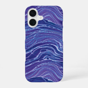Coque iPhone 16 Motif Lavender Blue Abstrait Waves