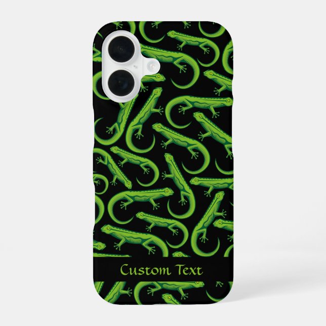 Coque iPhone 16 Motif Lézard Vert (Verso)