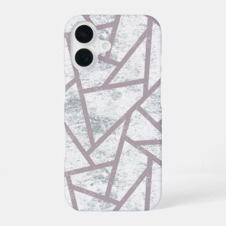 Coque iPhone 16 Motif mosaïque gris pâle
