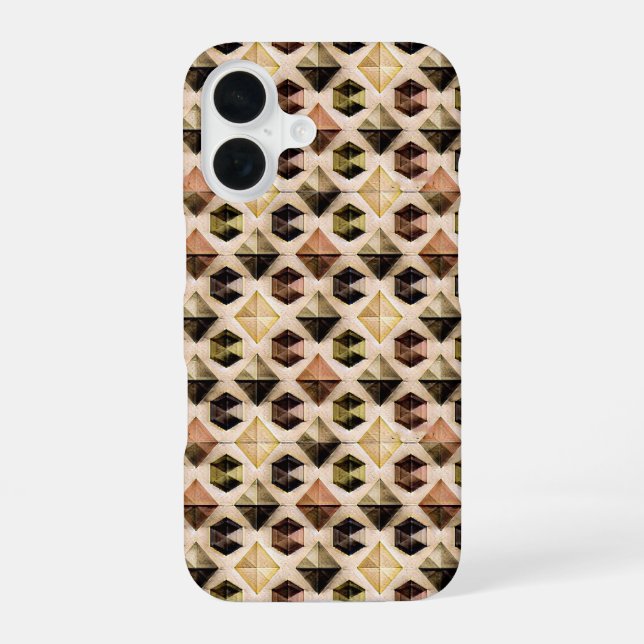 Coque iPhone 16 Motif numérique géométrique abstrait moderne 58 (Verso)