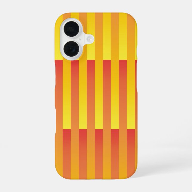 Coque iPhone 16 Motif rayé jaune orange (Verso)