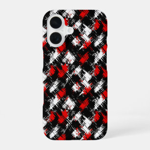 Coque iPhone 16 Motif Rouge Blanc Noir Moderne