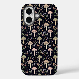 Coque iPhone 16 Motif sans couture de champignons sombres riches G