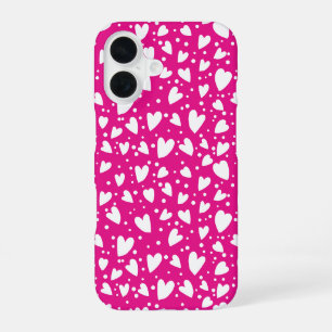 Coque iPhone 16 Motif sans couture de cœurs roses mignons