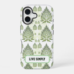 Coque iPhone 16 Motif sans couture de feuille de fougère botanique