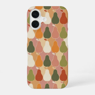 Coque iPhone 16 Motif vintage avec poires stylisées