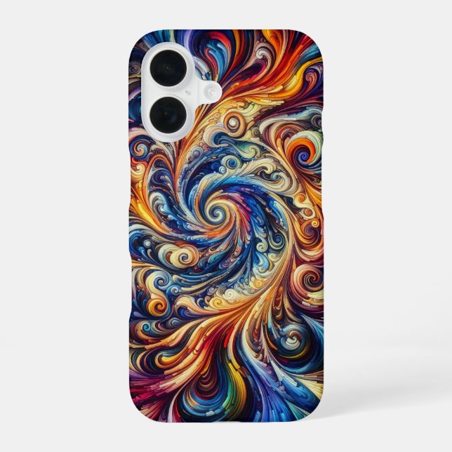 Coque iPhone 16 Mouvement coloré Art Abstrait (Verso)
