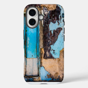 Coque iPhone 16 Mur bleu et porte
