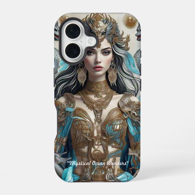 Coque iPhone 16 "Mythologie océanique" (Verso)
