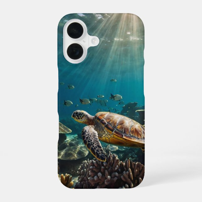 Coque iPhone 16 Nage de tortue (Verso)