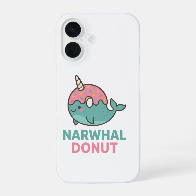 Coque iPhone 16 Narwhal Donut Phone Case (Verso)