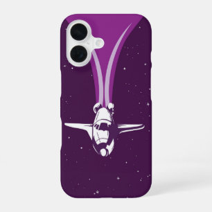 Coque iPhone 16 Navette Spatiale Rétro Galaxie