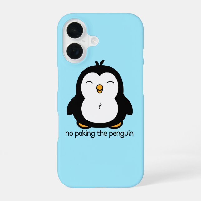 Coque iPhone 16 Ne touchez pas au pingouin (Verso)