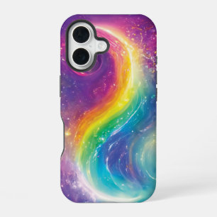 Coque iPhone 16 Nébuleuse d'eau Yin Yang Arc-en-ciel Cosmique Rêve