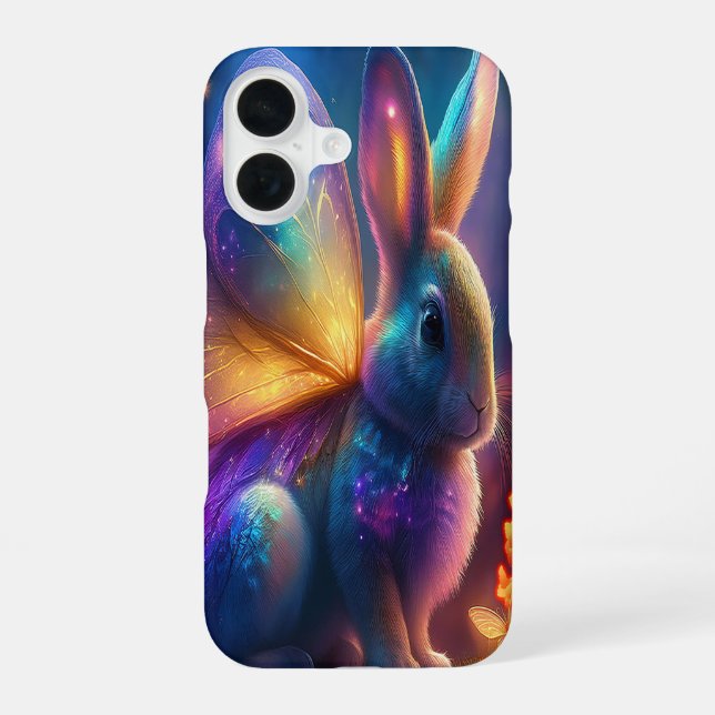 Coque iPhone 16 Neon Bunny (Verso)