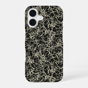 Coque iPhone 16 Neurones en réseau sur fond noir - motif transpare