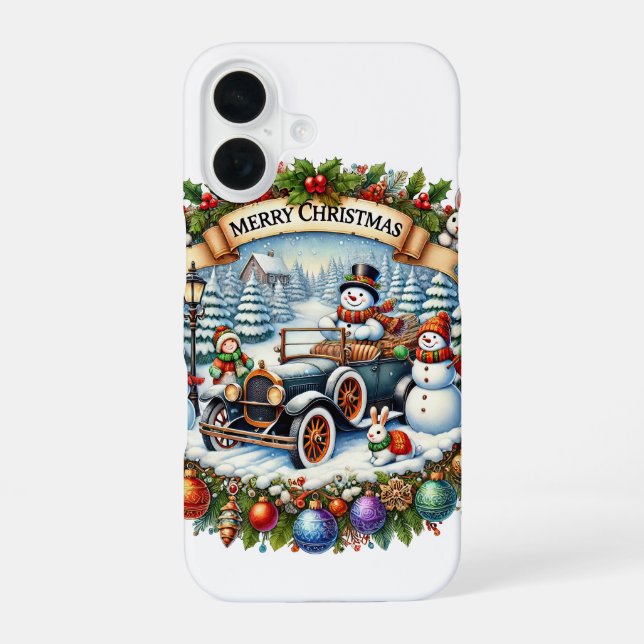 Coque iPhone 16 Noël de vacances de pays festif (Verso)