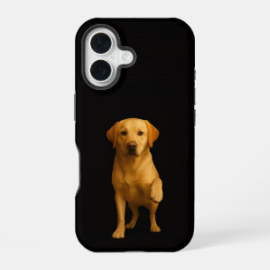 Coque iPhone 16 Noir 4 Luxe iPhone 16 Mate, Labrador tendre