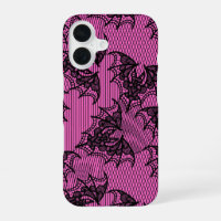 Noir et rose vintage chauves-souris motif dentelle