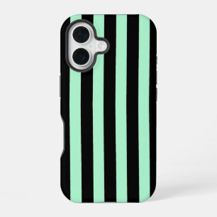 Coque iPhone 16 Noir et vert menthe
