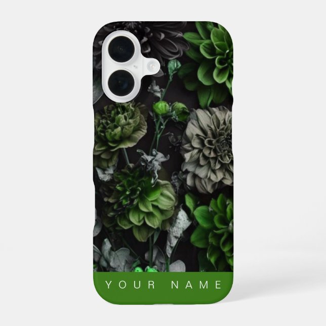 Coque iPhone 16 Noir Garden Green (Verso)