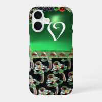 NOIR VERT ART NOUVEAU GEMME MONOGRAMME Émeraude