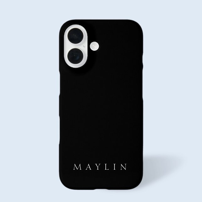 Coque iPhone 16 Nom classique (ou mot) | Noir & Blanc (Créateur téléchargé)