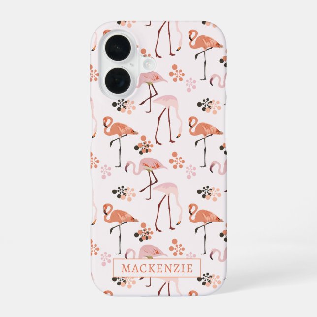 Coque iPhone 16 Nom Corail Rose Flamant (Verso)
