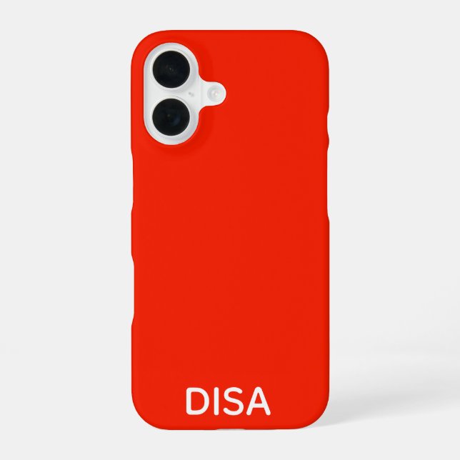 Coque iPhone 16 nom de couleur Disa Red (Verso)