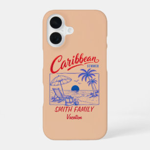 Coque iPhone 16 Nom de famille personnalisé Vacances d'été des Car