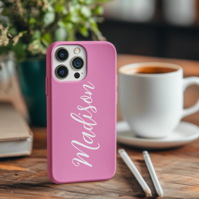 Coque iPhone 16 Nom de fille rose tendance écriture manuscrite per (Créateur téléchargé)