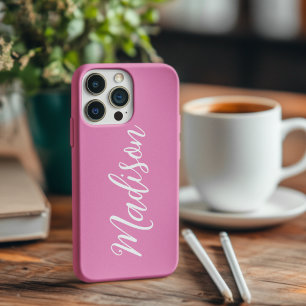 Coque iPhone 16 Nom des filles roses tendance Script manuscrit per