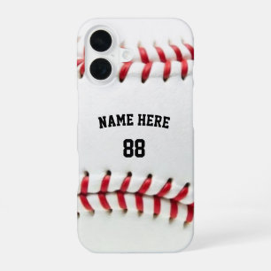 Coque iPhone 16 Nom et numéro de baseball personnalisé tendance