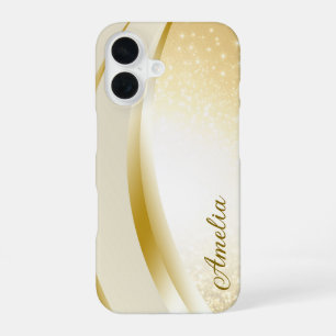 Coque iPhone 16 Nom monogrammé pailleté élégant