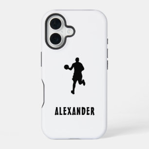 Coque iPhone 16 Nom personnalisé Joueur de basket-ball masculin No