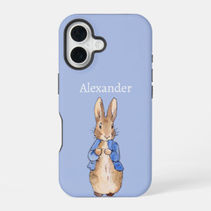Coque iPhone 16 Nom personnalisé lapin classique