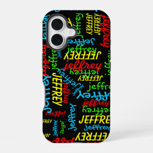 Coque iPhone 16 Noms Répétitifs Personnalisés