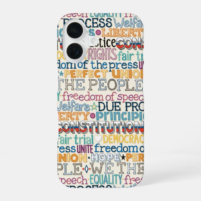 Coque iPhone 16 nous la typographie du peuple (Verso)