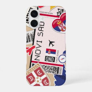 Coque iPhone 16 Novi Sad Serbie Boarding Pass - Sticker Voyage