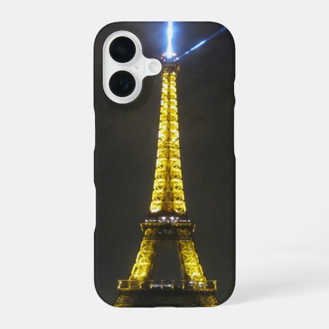 Coque iPhone 16 nuit eiffel (Verso)