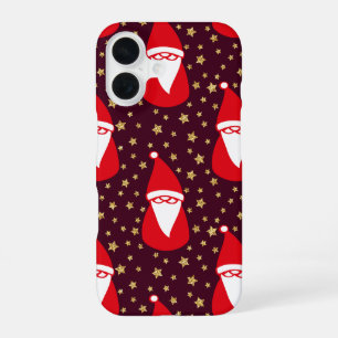 Coque iPhone 16 Nuit étoilée de Santa paillettes dorées