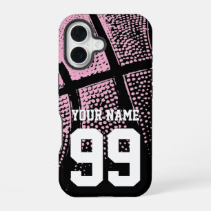 Coque iPhone 16 Numéro de maillot de basket-ball personnalisé abor